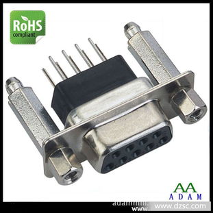 d sub连接器,vga插座,d sub db9母插板加高连接器